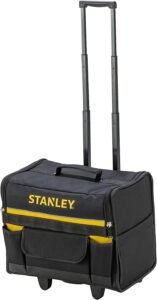 STANLEY 1-97-515 - Caja de Herramientas vacía con ruedas, Estructura rígida, 2 patas de soporte, Bolsillo para documentos, Compartimentos ajustables, Asa telescópica